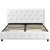 Dakota Upholstered Faux Leather Platform Bed with Wooden Slat Support and Tufted Headboard and Footboard, White - Queen