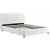 Dakota Upholstered Faux Leather Platform Bed with Wooden Slat Support and Tufted Headboard and Footboard, White - Queen