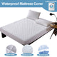 100% Waterproof Bed Cover Brushed Fabric Quilt Mattress Protector Cover for Bed Breathable Anti-mite Mattress Topper 160x200cm