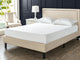 Zinus Julio Deluxe Upholstered Nailhead Trim Platform Bed with Wood Slat Support, Multiple Sizes