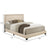 Home Meridian Cream Upholstered Queen Bed with Nail Head Trim