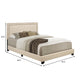 Home Meridian Cream Upholstered Queen Bed with Nail Head Trim