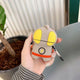 3D Earphone Case For Airpods Case Cute Silicone Dog Duck Cartoon Cover For Apple Air pods 2 Headphone/Earpods Case keychain Ring