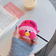 3D Earphone Case For Airpods Case Cute Silicone Dog Duck Cartoon Cover For Apple Air pods 2 Headphone/Earpods Case keychain Ring