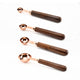 4Pcs/Set Rose Gold Stainless Steel Measuring Cups And Measuring  Spoon Scoop Set Wooden Handle Kitchen Measuring Tool For Baking
