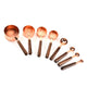 4Pcs/Set Rose Gold Stainless Steel Measuring Cups And Measuring  Spoon Scoop Set Wooden Handle Kitchen Measuring Tool For Baking