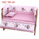 5Pcs/Set Cartoon Animated Crib Bed Bumper For Newborns 100%Cotton Comfortable Children's Bed Protector Baby Washable Bedding Set
