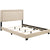 Home Meridian Cream Upholstered Queen Bed with Nail Head Trim