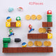 63pcs 3D Super Mario Resin Fridge Magnets Toys for Kids Home Decoration Ornaments Figurines Wall Mario Magnet Bullets Bricks