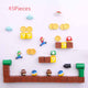 63pcs 3D Super Mario Resin Fridge Magnets Toys for Kids Home Decoration Ornaments Figurines Wall Mario Magnet Bullets Bricks
