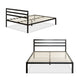 Zinus Mia 14" Black Metal Platform Bed with Headboard, Multiple Sizes