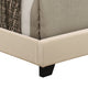 Home Meridian Cream Upholstered Queen Bed with Nail Head Trim