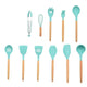 9/10/12PCS Silicone Cooking Utensils Set Non-stick Spatula Shovel Wooden Handle Cooking Tools Set With Storage Box Kitchen Tools