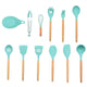 9/10/12PCS Silicone Cooking Utensils Set Non-stick Spatula Shovel Wooden Handle Cooking Tools Set With Storage Box Kitchen Tools