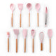 9/10/12PCS Silicone Cooking Utensils Set Non-stick Spatula Shovel Wooden Handle Cooking Tools Set With Storage Box Kitchen Tools