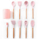 9/10/12PCS Silicone Cooking Utensils Set Non-stick Spatula Shovel Wooden Handle Cooking Tools Set With Storage Box Kitchen Tools