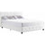 Dakota Upholstered Faux Leather Platform Bed with Wooden Slat Support and Tufted Headboard and Footboard, White - Queen