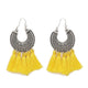 BTSETS Large Hoop Earrings for Women Bijoux Round Bohemian Handmade Statement Tassel Earrings Wedding Fringe Earring Jewelry