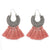 BTSETS Large Hoop Earrings for Women Bijoux Round Bohemian Handmade Statement Tassel Earrings Wedding Fringe Earring Jewelry