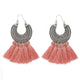 BTSETS Large Hoop Earrings for Women Bijoux Round Bohemian Handmade Statement Tassel Earrings Wedding Fringe Earring Jewelry