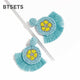 BTSETS Women Fashion Earrings Blue Fringe Dangle Earings Wedding Long Tassel Earings Fashion Jewelry Statement Ethnic