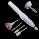 Battery Electric Nail File Drill Machine Plastic Acrylics Pedicure Manicure Polish White Tool Drilling