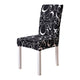 Black Color Floral Printing Chair Cover for Dining Room  Modern Banquet Party Elastic Stretch Seat Case housse de chaise