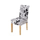 Black Color Floral Printing Chair Cover for Dining Room  Modern Banquet Party Elastic Stretch Seat Case housse de chaise