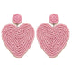 Blue Heart Beaded Earrings For Women Statement Bridal Wedding Drop Dangle Earrings Fashion Jewelry Party Gifts Oorbellen