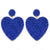 Blue Heart Beaded Earrings For Women Statement Bridal Wedding Drop Dangle Earrings Fashion Jewelry Party Gifts Oorbellen