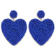 Blue Heart Beaded Earrings For Women Statement Bridal Wedding Drop Dangle Earrings Fashion Jewelry Party Gifts Oorbellen