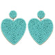 Blue Heart Beaded Earrings For Women Statement Bridal Wedding Drop Dangle Earrings Fashion Jewelry Party Gifts Oorbellen