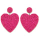 Blue Heart Beaded Earrings For Women Statement Bridal Wedding Drop Dangle Earrings Fashion Jewelry Party Gifts Oorbellen