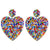 Blue Heart Beaded Earrings For Women Statement Bridal Wedding Drop Dangle Earrings Fashion Jewelry Party Gifts Oorbellen