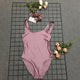 Bride Gold Print One Piece High Cut Swimwear Bathing Suit