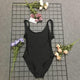 Bride Gold Print One Piece High Cut Swimwear Bathing Suit