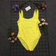 Bride Gold Print One Piece High Cut Swimwear Bathing Suit