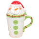 Christmas Ceramic Tea Mugs 350 Ml Funny Travel Coffee Mug Cute Tumbler Santa Claus Snowman Penguin Elk Girls Boys Friends Gifts