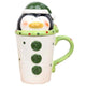 Christmas Ceramic Tea Mugs 350 Ml Funny Travel Coffee Mug Cute Tumbler Santa Claus Snowman Penguin Elk Girls Boys Friends Gifts