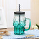 Creative Skull Gradient Cup Multicolor Transparent Vodka Wine Glass Whiskey Covered Juice  Straw Drink Cup Bar Tool Water Cup