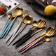 Dinnerware Set 304 Stainless Steel Cutlery Set Steak Knife Fork Set Coffee Spoon Teaspoon Flatware Tableware Kitchen Silverware