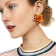 Fashion Big Flower Stud Earrings Wedding Oorbellen Bohemian Earrings For Women Tortoiseshell Acrylic Earings Jewelry Gift
