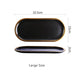 Gold Plating Ceramic Marble Storage Tray Black White Europe Food Fruit Breakfast Oval Plate Jewelry Tray Dessert Dish Decoration