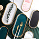 Gold Plating Ceramic Marble Storage Tray Black White Europe Food Fruit Breakfast Oval Plate Jewelry Tray Dessert Dish Decoration