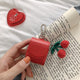 Headphone Case For Airpods 2 Case Leather Luxury Red Cherry Cover For Apple Air Pods Protective With Key Rings Accessories cover