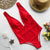 Hirigin Ruffles Style Women Swimwear One Piece Swimsuit 2019 Summer Push Up Padded Beach Women Bathing Suit Pure Color Bikini
