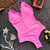 Hirigin Ruffles Style Women Swimwear One Piece Swimsuit 2019 Summer Push Up Padded Beach Women Bathing Suit Pure Color Bikini