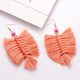 Itenice 2019 Leaf Tassel Earrings Women Girls Solid Color Fringe Ethnic Earrings Dangle Bohemian Earring Jewelry Accessories