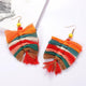 Itenice 2019 Leaf Tassel Earrings Women Girls Solid Color Fringe Ethnic Earrings Dangle Bohemian Earring Jewelry Accessories