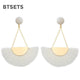 Long Fan Tassel Earrings White Brincos Charm Drop Dangling Earrings For Women Wedding Statement Earings Fashion Jewelry